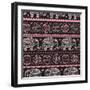 Ethnic Elephant Seamless-transiastock-Framed Art Print