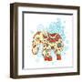 Ethnic Elephant-transiastock-Framed Art Print