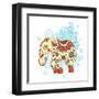 Ethnic Elephant-transiastock-Framed Art Print