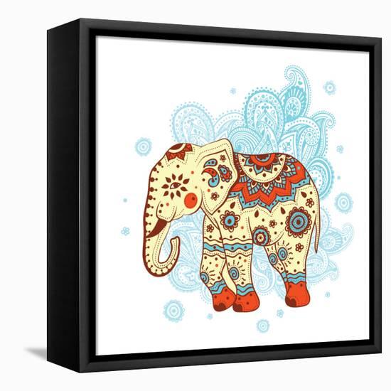 Ethnic Elephant-transiastock-Framed Stretched Canvas