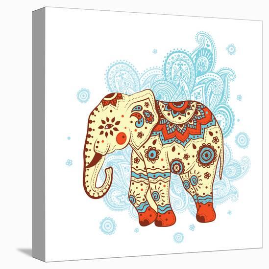Ethnic Elephant-transiastock-Stretched Canvas