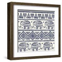 Ethnic Elephant-transiastock-Framed Art Print