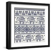 Ethnic Elephant-transiastock-Framed Art Print