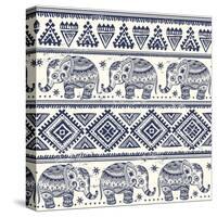 Ethnic Elephant-transiastock-Stretched Canvas