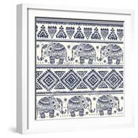 Ethnic Elephant-transiastock-Framed Art Print