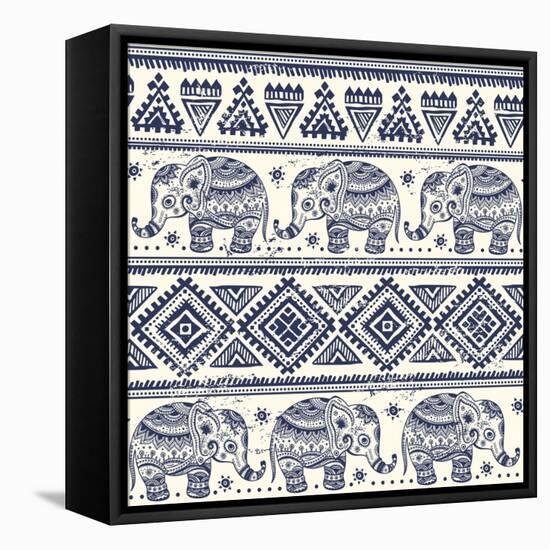 Ethnic Elephant-transiastock-Framed Stretched Canvas