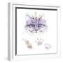 Ethno Cat Watercolor-Alina Shtefuriak-Framed Art Print