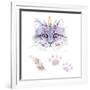 Ethno Cat Watercolor-Alina Shtefuriak-Framed Art Print