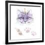 Ethno Cat Watercolor-Alina Shtefuriak-Framed Art Print