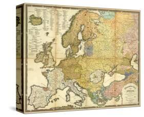 Ethnographische Karte von Europa, c.1847-Heinrich Berghaus-Stretched Canvas