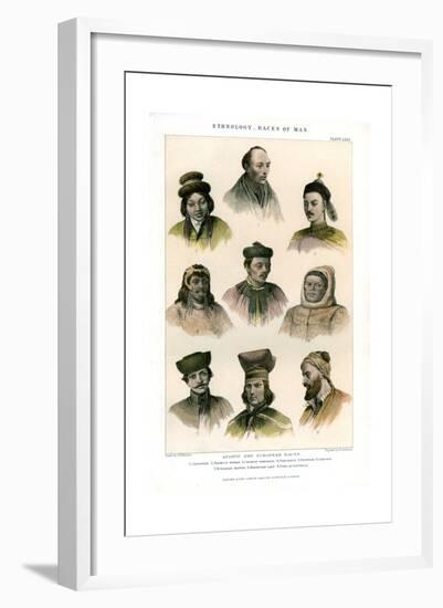 Ethnology, Races of Man, 1800-1900-R Anderson-Framed Giclee Print