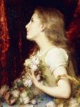 A Young Girl with a Basket of Flowers-Etienne Adolphe Piot-Stretched Canvas