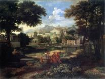 Vue de l'Orangerie, des parterres et du château de Versailles prises des hauteurs de Satory-Etienne Allegrain-Stretched Canvas