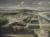 Vue de l'Orangerie, des parterres et du château de Versailles prises des hauteurs de Satory-Etienne Allegrain-Mounted Giclee Print