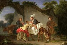 Farewell to the Wet Nurse, 1777-Etienne Aubry-Framed Stretched Canvas