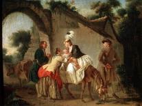 Farewell to the Wet Nurse, 1777-Etienne Aubry-Framed Stretched Canvas