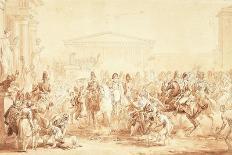 The Entry of Napoleon and Marie-Louise into the Tuileries Gardens on the Day of Their Wedding-Etienne-barthelemy Garnier-Giclee Print