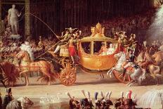The Arrival of the Emperor Napoleon I with Empress Marie-Louise at the Hotel De Ville, Paris-Etienne-barthelemy Garnier-Framed Giclee Print