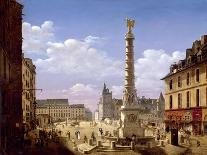 The Fountain in the Place Du Chatelet, Paris, 1810-Etienne Bouhot-Giclee Print