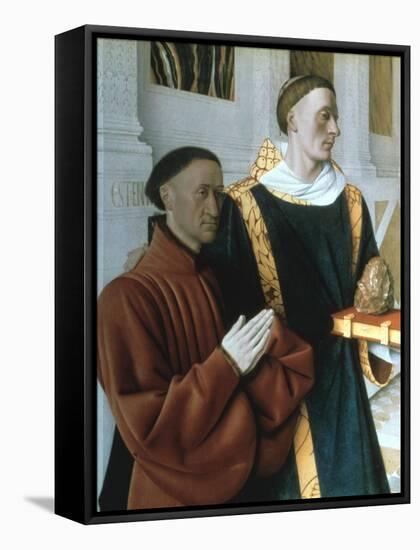 Etienne Chevalier and St Stephen, C1450-Jean Fouquet-Framed Stretched Canvas
