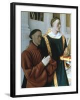 Etienne Chevalier and St Stephen, C1450-Jean Fouquet-Framed Giclee Print