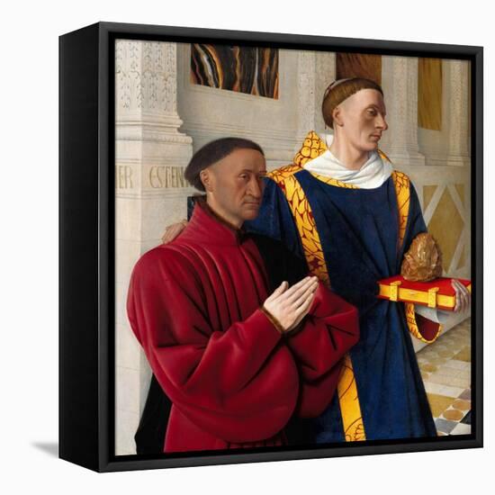 Étienne Chevalier with Saint Stephen, Ca 1454-Jean Fouquet-Framed Stretched Canvas