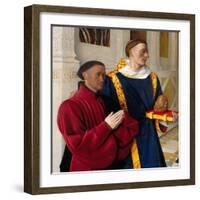 Étienne Chevalier with Saint Stephen, Ca 1454-Jean Fouquet-Framed Premium Giclee Print