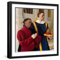 Étienne Chevalier with Saint Stephen, Ca 1454-Jean Fouquet-Framed Premium Giclee Print