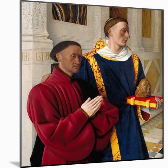 Étienne Chevalier with Saint Stephen, Ca 1454-Jean Fouquet-Mounted Premium Giclee Print