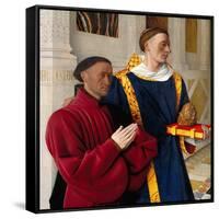 Étienne Chevalier with Saint Stephen, Ca 1454-Jean Fouquet-Framed Stretched Canvas