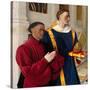 Étienne Chevalier with Saint Stephen, Ca 1454-Jean Fouquet-Stretched Canvas