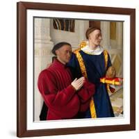 Étienne Chevalier with Saint Stephen, Ca 1454-Jean Fouquet-Framed Giclee Print