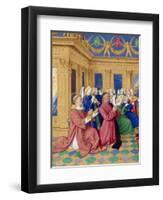 Étienne Chevalier with Saint Stephen, Ca 1455-Jean Fouquet-Framed Giclee Print