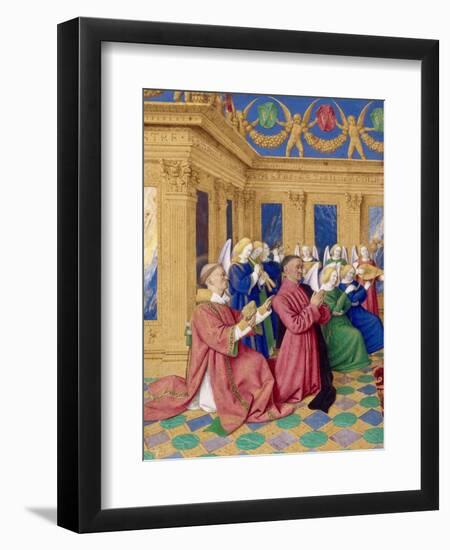 Étienne Chevalier with Saint Stephen, Ca 1455-Jean Fouquet-Framed Giclee Print