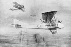 Three-Seated Aeroplane on a Photographic Mission, Protected by a Spad Fighter Aircraft, 1918-Etienne Cournault-Giclee Print