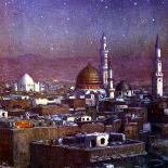 View of Medina, Arabia, by Moonlight, Showing the Dome of the Tomb of the Prophet, 1918-Etienne Dinet-Mounted Giclee Print
