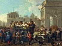 A Market Scene in a Town with Mounted Oriental Travellers and Girls Dancing, 1748-Etienne Jeaurat-Giclee Print