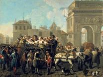 A Market Scene in a Town with Mounted Oriental Travellers and Girls Dancing, 1748-Etienne Jeaurat-Giclee Print