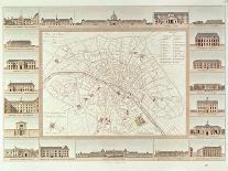 Plan of Paris Indicating Civil Hospitals and Homes, 1818, Published in 1820-Etienne Jules Thierry-Stretched Canvas