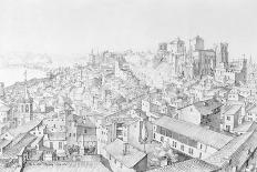 View of the Bridge at Avignon Looking Towards Villeneuve (Graphite with Pen and Dark Brown Ink with-Etienne Martellange-Mounted Giclee Print