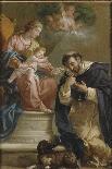 The Virgin and Child Giving the Rosary to St. Dominic-Etienne Parrocel-Framed Stretched Canvas