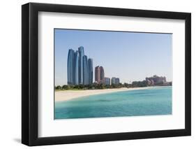 Etihad Towers, Emirates Palace Hotel and Beach, Abu Dhabi, United Arab Emirates, Middle East-Fraser Hall-Framed Photographic Print