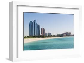 Etihad Towers, Emirates Palace Hotel and Beach, Abu Dhabi, United Arab Emirates, Middle East-Fraser Hall-Framed Photographic Print