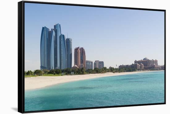 Etihad Towers, Emirates Palace Hotel and Beach, Abu Dhabi, United Arab Emirates, Middle East-Fraser Hall-Framed Stretched Canvas