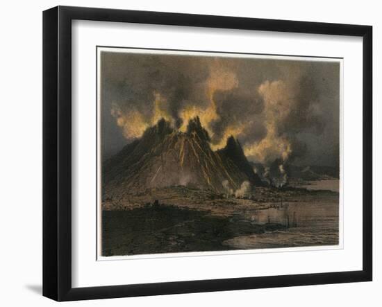 Etna Erupts 1869-Eugene Ciceri-Framed Art Print