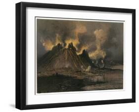 Etna Erupts 1869-Eugene Ciceri-Framed Art Print