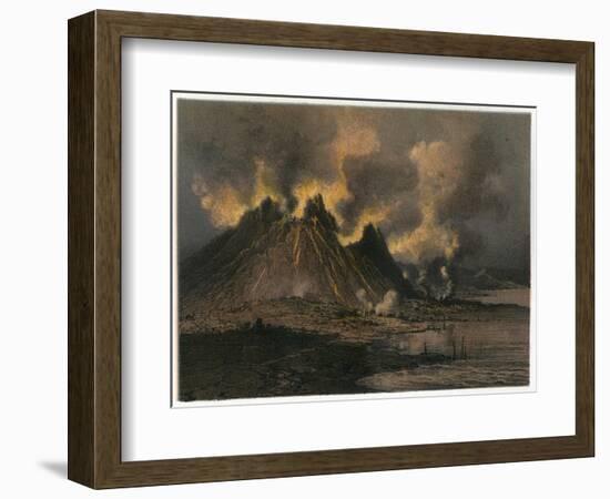 Etna Erupts 1869-Eugene Ciceri-Framed Art Print