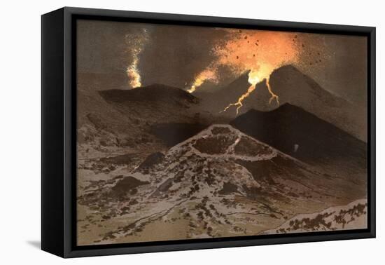 Etna Erupts 1885-Eugene Ciceri-Framed Stretched Canvas