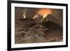 Etna Erupts 1885-Eugene Ciceri-Framed Premium Giclee Print