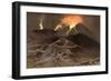 Etna Erupts 1885-Eugene Ciceri-Framed Art Print